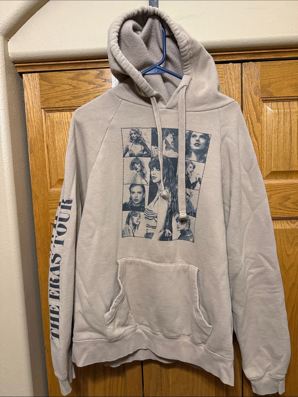 Taylor Swift Beige Graphic Tour Hoodie - Men’s Casual Pullover-Medium